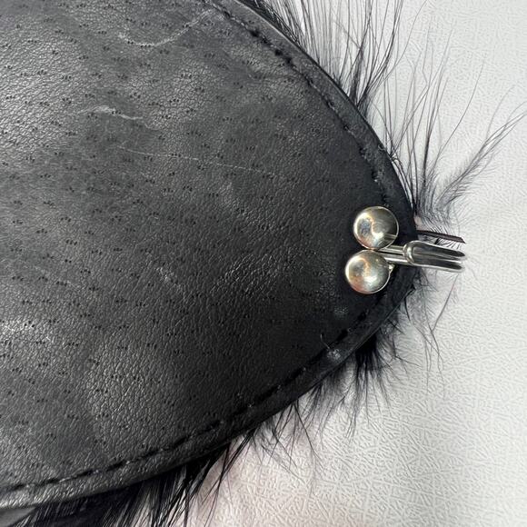 Vintage 90s Size Medium Large Black Feather Rhinestone Belt Wide Stretch Cinch